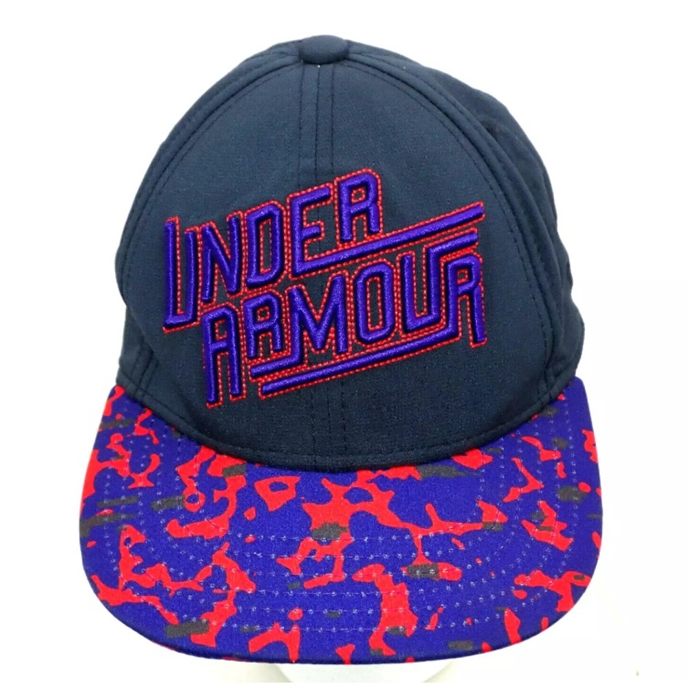 Under Armour Youth Small/Medium Kids Hat UA Pro Fit Blue Red Camo Black